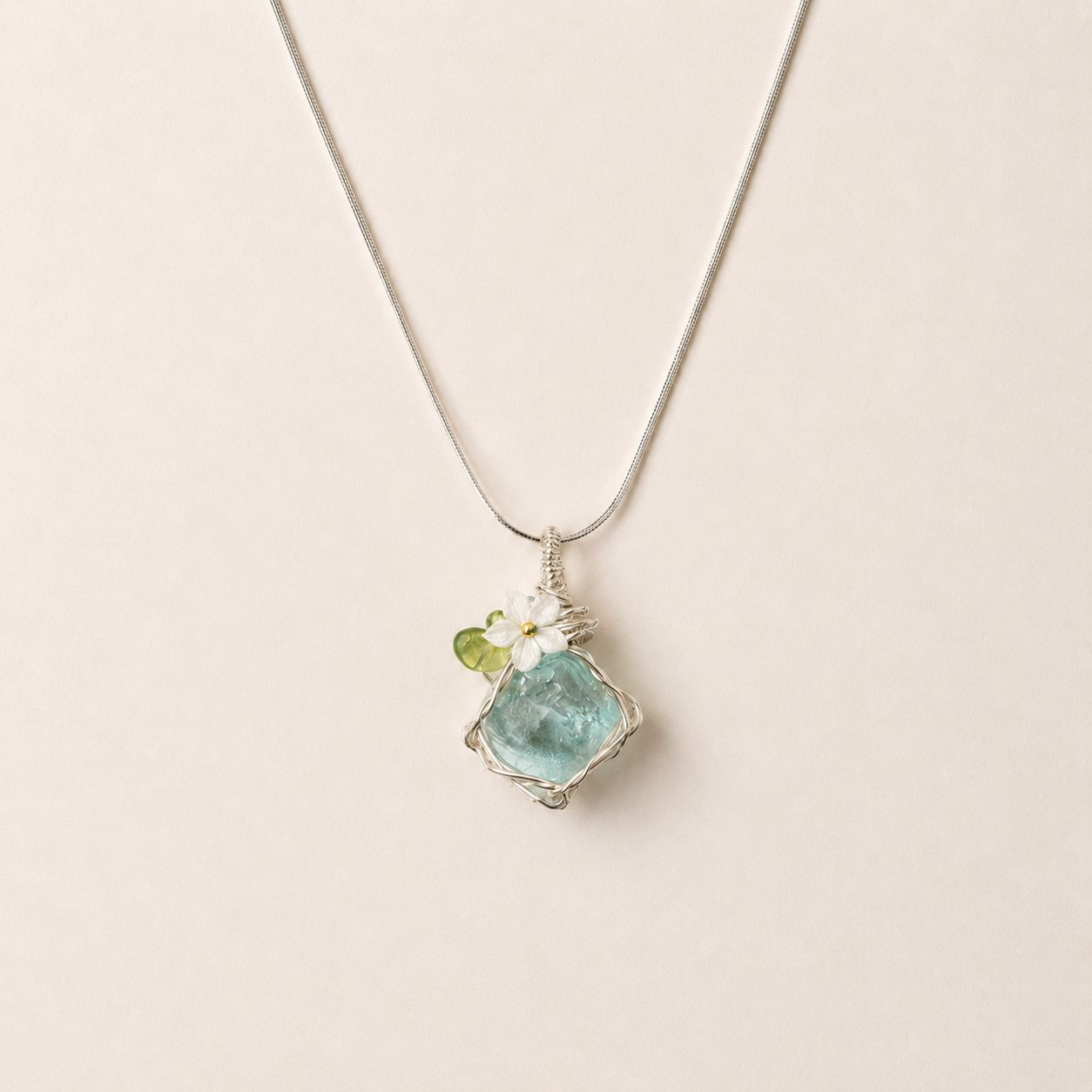 Raw Stone Crystal handmade necklace by OddJoy