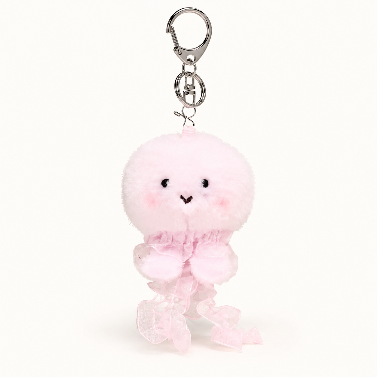Blush Jellyfish pink plush bag charm by OddJoy